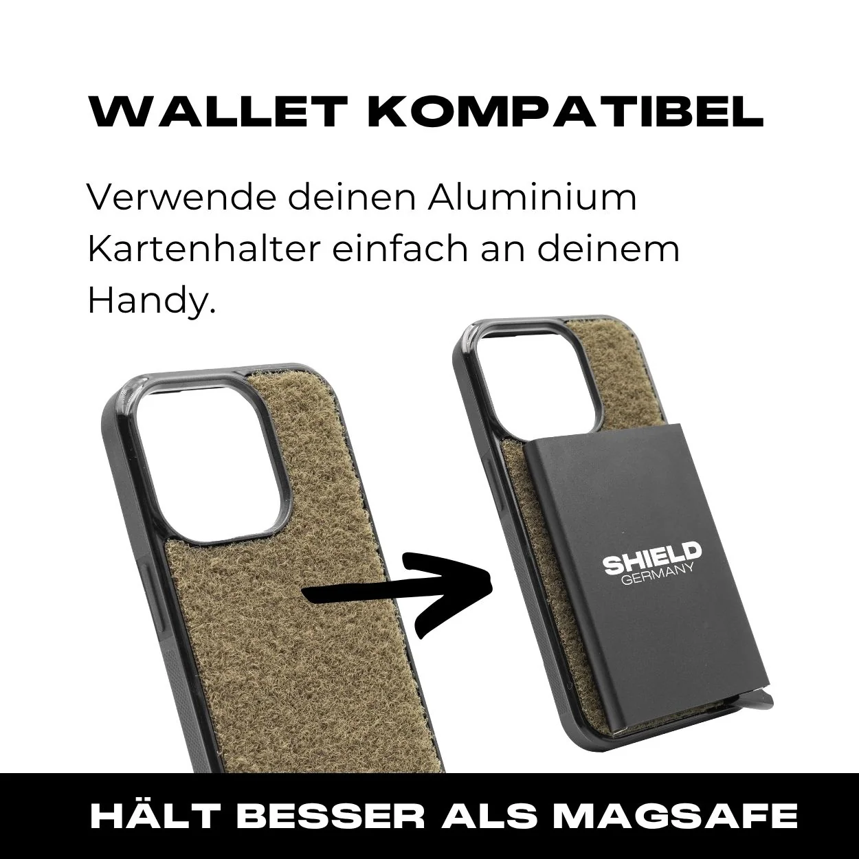 Tactical Case mit Steingrau Oliv Flauschklett - iPhone 14 Reihe - Image 5