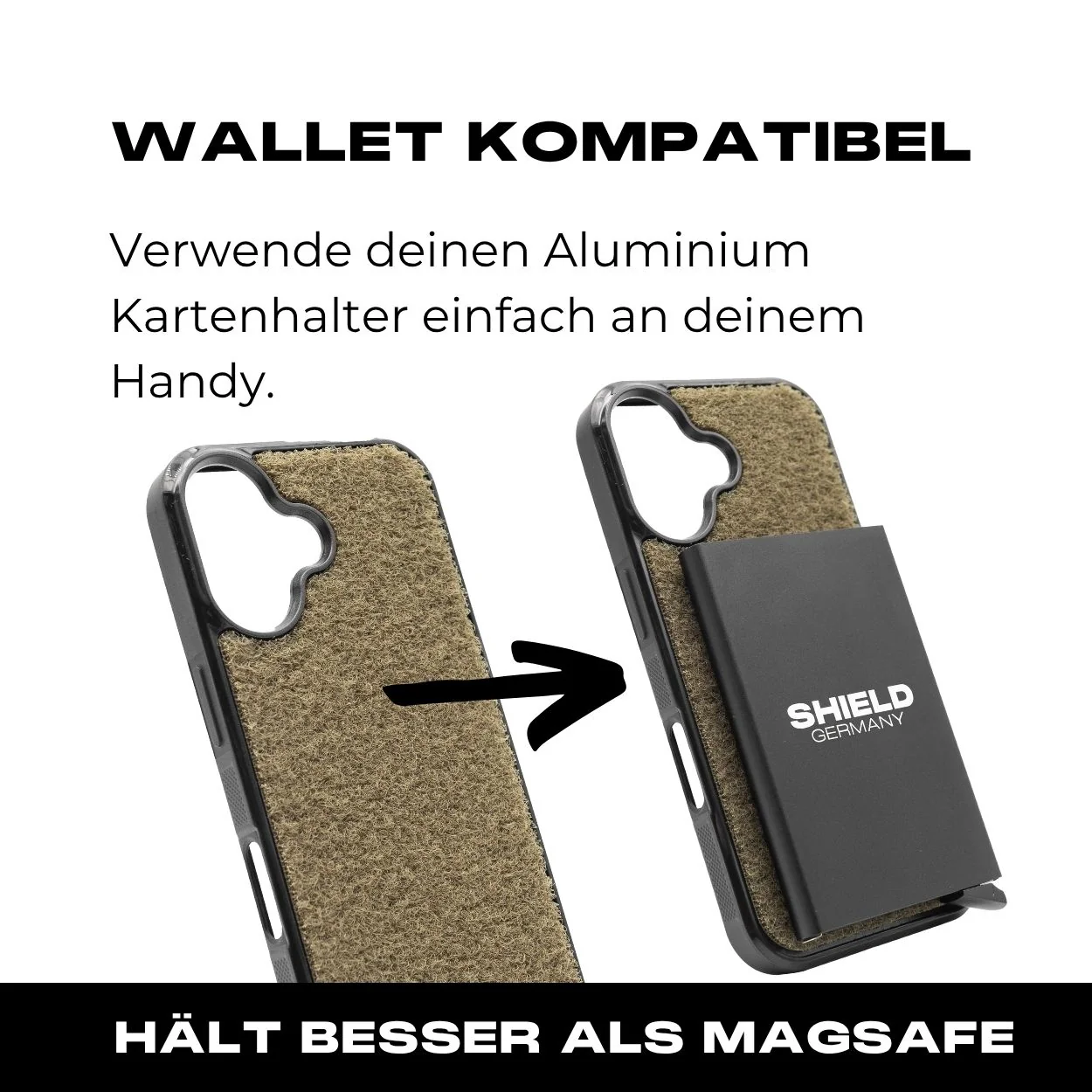Tactical Case mit Steingrau Oliv Flauschklett - iPhone 16 Reihe - Image 5